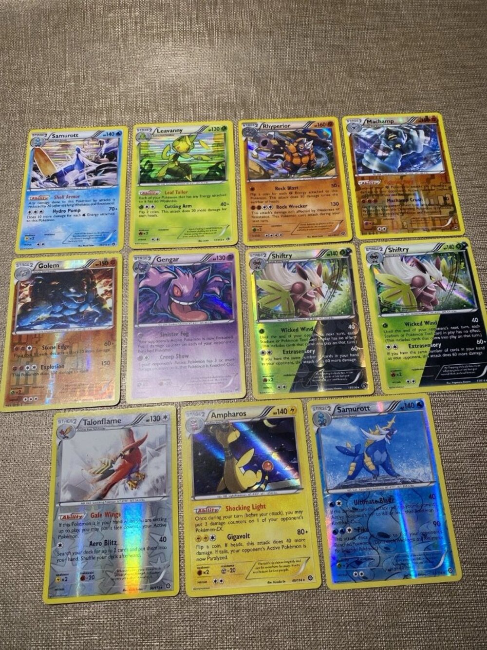 Pokemon Card Lot 11x Holo & Reverse Holo Stage 2 Rare Gengar Machamp Samurott